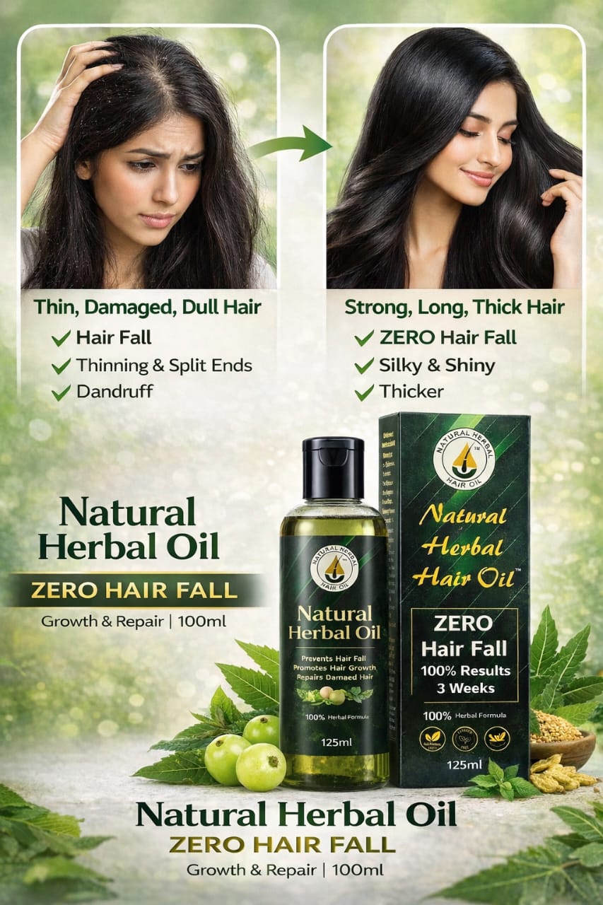 Natural Herbal Oil – Zero Hair Fall | Hair Growth & Repair Oil